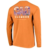 Men's Orange Clemson Tigers Father's Day Campus Drawing Long Sleeve T-Shirt
