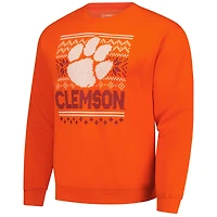 Men's  Orange Clemson Tigers Holiday Fleece Sweatshirt