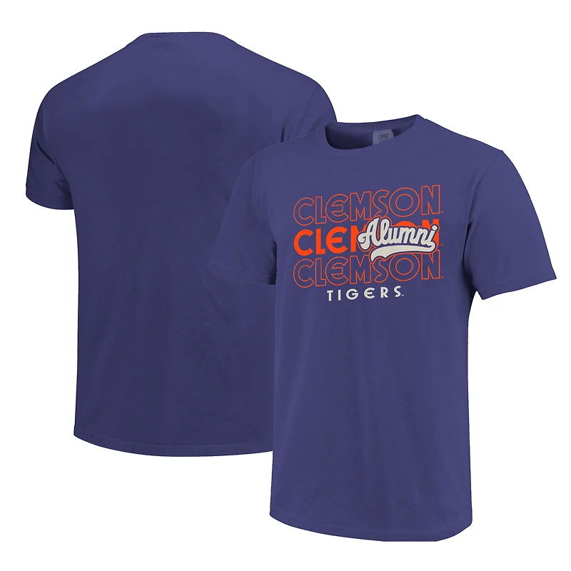 T-shirt violet pour homme Clemson Tigers Alumni avec inscription superposée