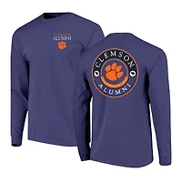 T-shirt à manches longues pour hommes Clemson Tigers Circle Seal Alumni violet