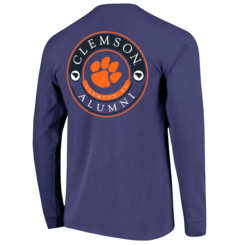 T-shirt à manches longues pour hommes Clemson Tigers Circle Seal Alumni violet