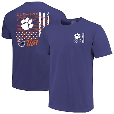 Men's  Purple Clemson Tigers Comfort Colors OHT Camo Overlay T-Shirt