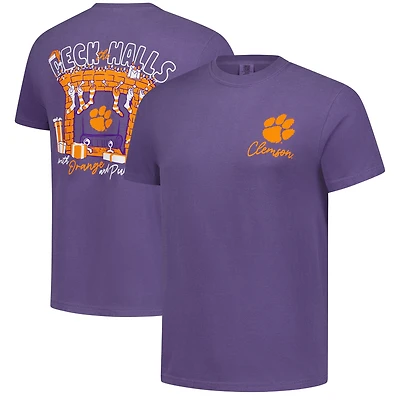 T-shirt homme violet Clemson Tigers Deck the Halls Comfort Colors