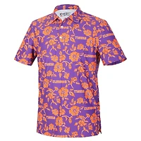 Polo Performance Reyn Spooner violet pour homme des Clemson Tigers