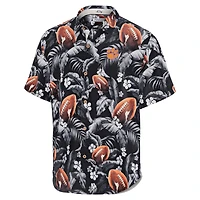 Men's Tommy Bahama Black Clemson Tigers Veracruz Cay First Down Blooms Button-Up Shirt