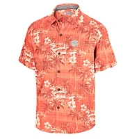 Men's Tommy Bahama Orange Clemson Tigers Coconut Point Palmetta IslandZone Camp Button-Up Shirt