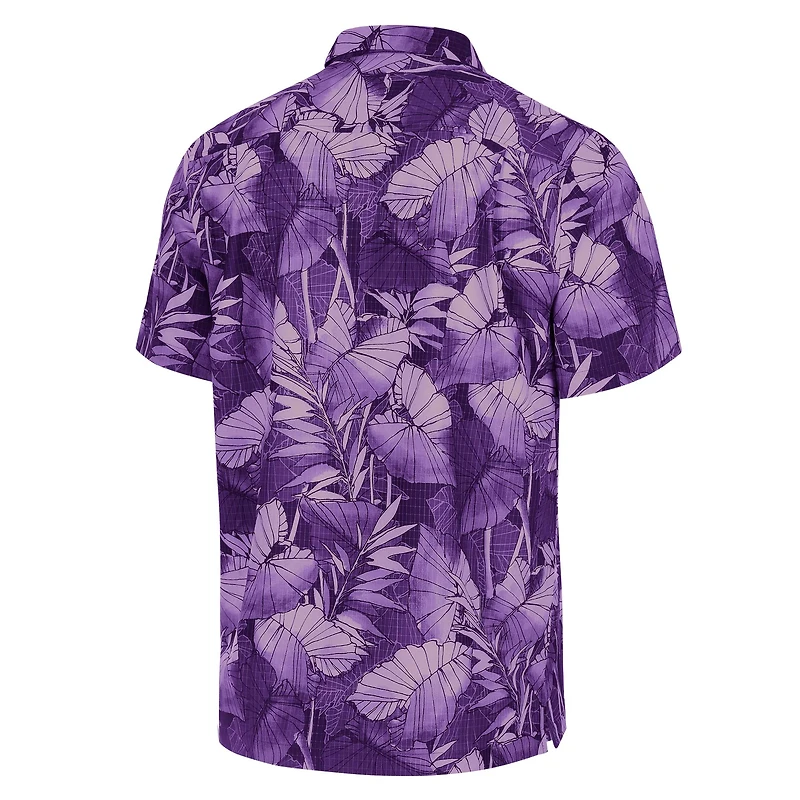 Chemise boutonnée pour homme Tommy Bahama Purple Clemson Tigers Coast Nuevo Fronds