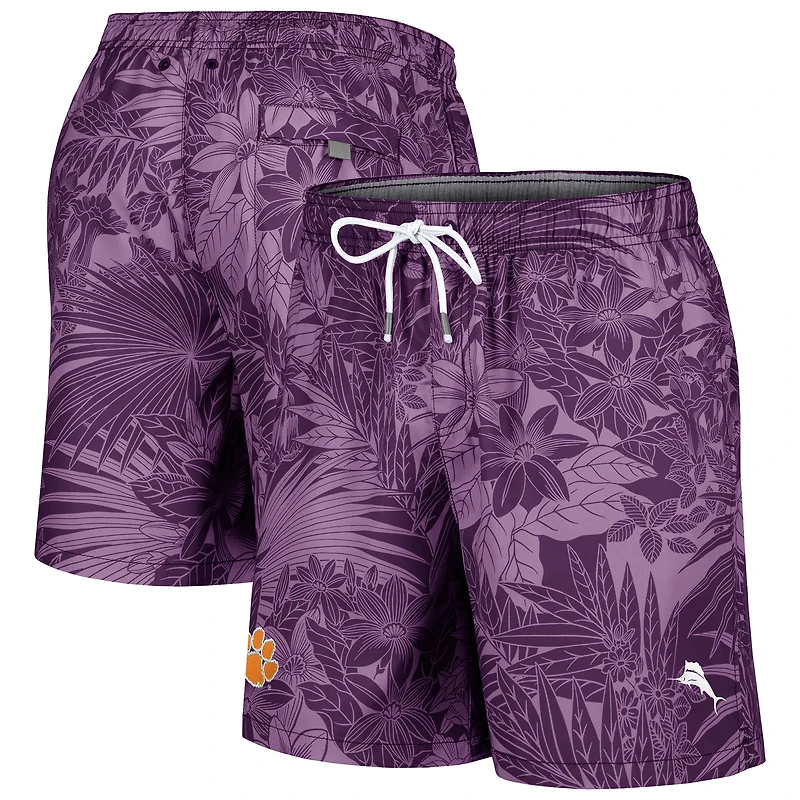 Short de bain Tommy Bahama violet pour homme, Clemson Tigers, Santiago Palms