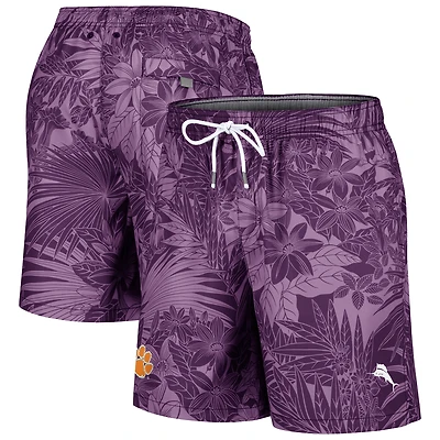 Men's Tommy Bahama Purple Clemson Tigers Santiago Palms Board Shorts