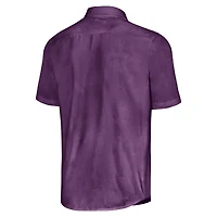 Chemise boutonnée Tommy Bahama violette pour homme, motif Clemson Tigers, Coconut Point, Palm Vista, IslandZone