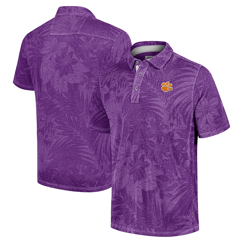 Polo Tommy Bahama violet pour homme des Tigers de Clemson Sport Santiago Paradise