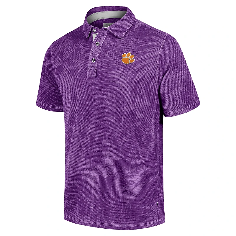 Polo Tommy Bahama violet pour homme des Tigers de Clemson Sport Santiago Paradise