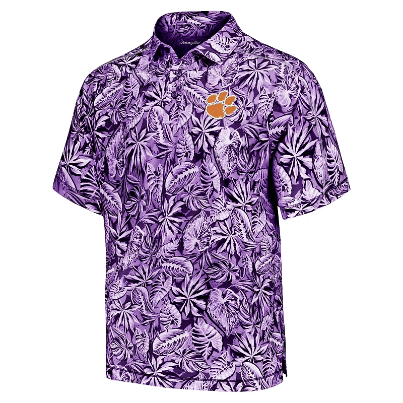 Polo Tommy Bahama violet Clemson Tigers Tropical Score IslandZone pour hommes