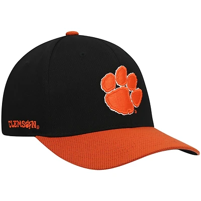 Casquette Top of the World noire et orange Clemson Tigers pour homme, technologie hybride flexible réfléchissante bicolore