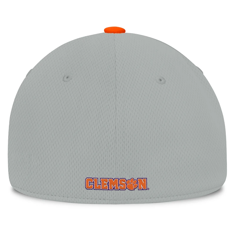 Men's Top of the World Gray/Orange Clemson Tigers Mick Flex Hat