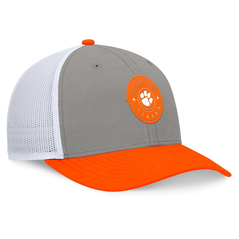 Casquette réglable Top of the World gris/orange Clemson Tigers Rob Trucker pour hommes