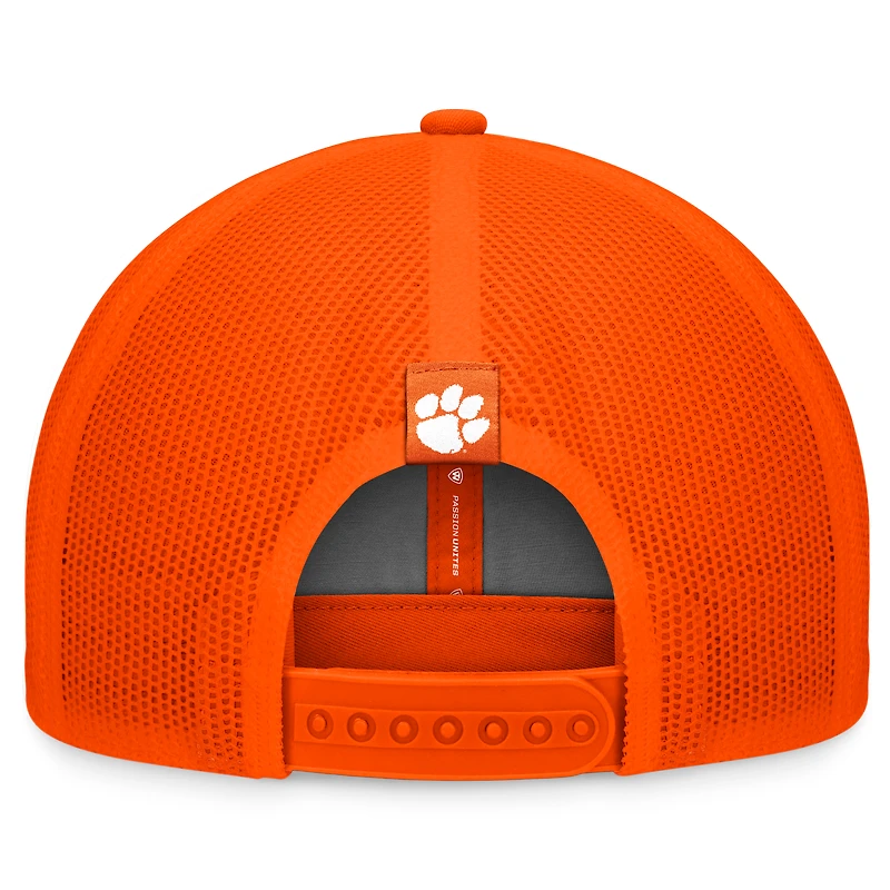Casquette réglable Top of the World Orange Clemson Tigers Carson Trucker pour hommes