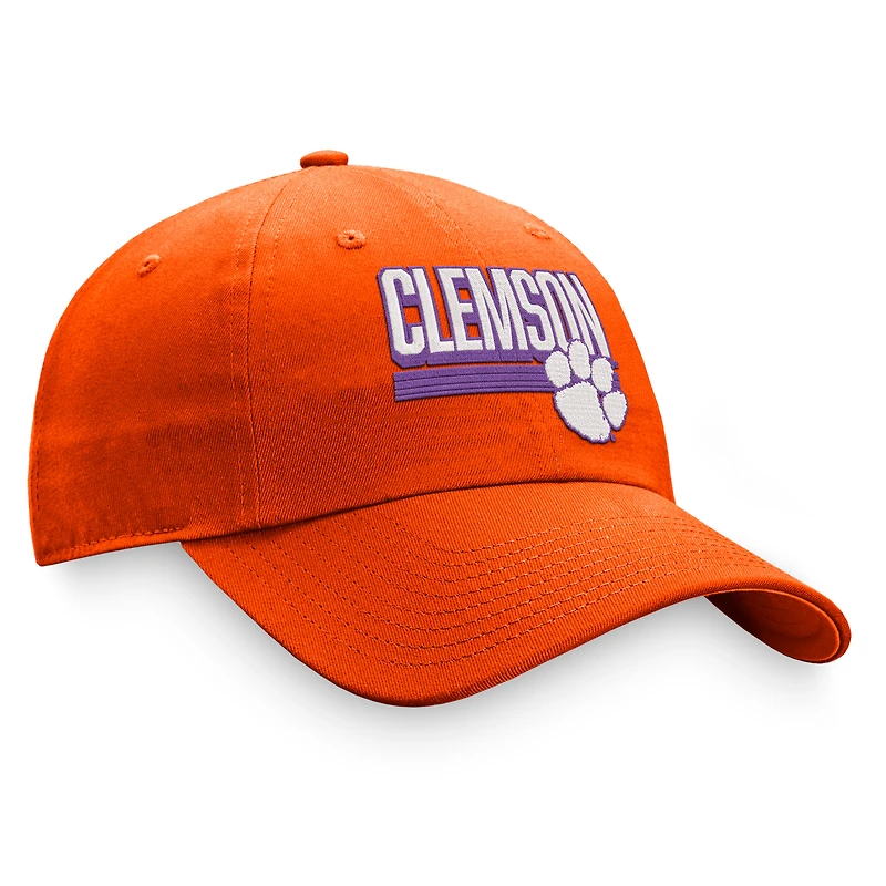 Casquette ajustable Top of the World Clemson Tigers Slice orange pour homme