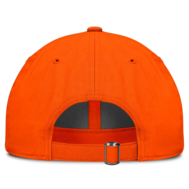 Casquette ajustable délavée avec logo de l'équipe des Clemson Tigers Orange Top of the World pour homme