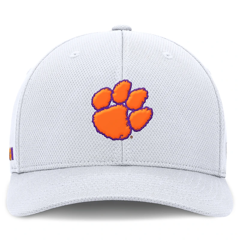Casquette Flex Top of the World blanche avec logo Clemson Tigers Reflex pour homme