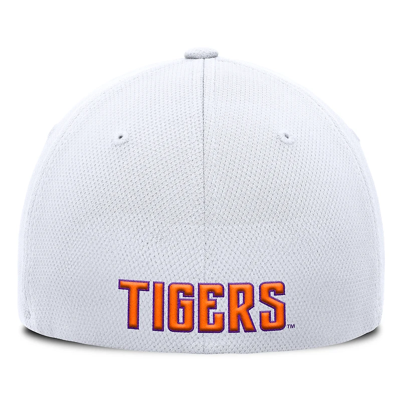 Casquette Flex Top of the World blanche avec logo Clemson Tigers Reflex pour homme