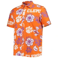 Men's Wes & Willy Orange Clemson Tigers Floral Button-Up Shirt
