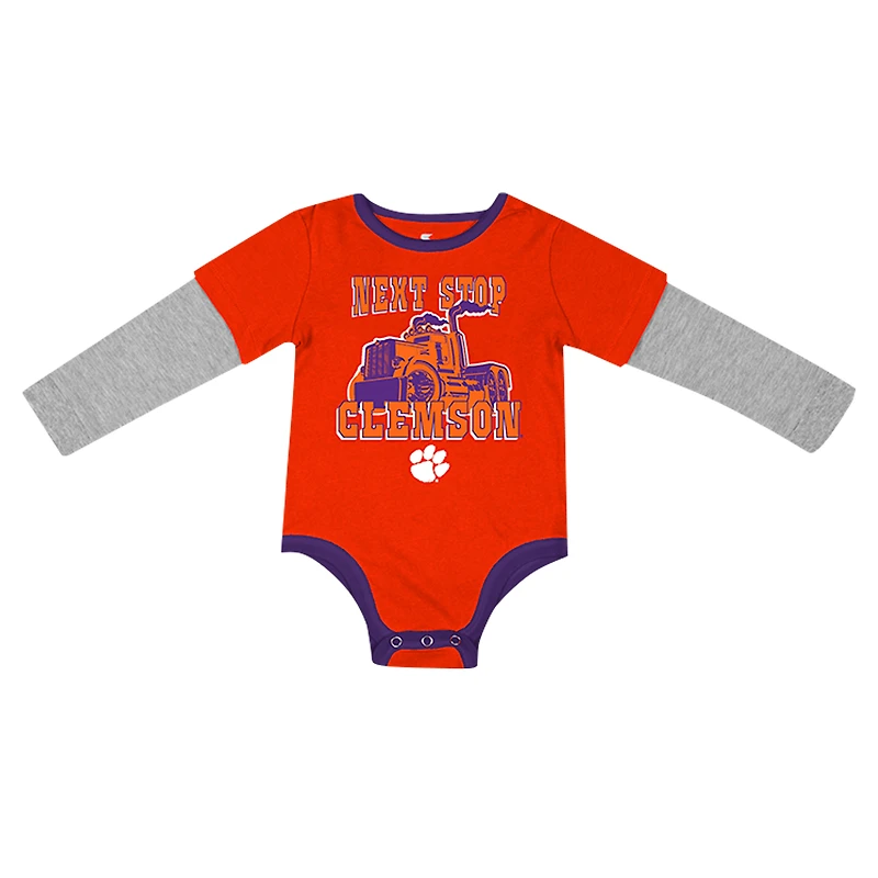 Newborn & Infant Colosseum Orange Clemson Tigers Next Stop Long Sleeve Bodysuit