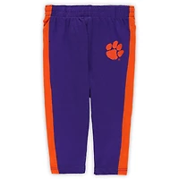 Newborn & Infant Orange/Purple Clemson Tigers Little Kicker Long Sleeve Bodysuit Sweatpants Set