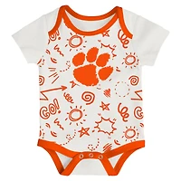 Ensemble de trois bodies pour nouveau-né et nourrisson Outerstuff Clemson Tigers jouer toute la journée