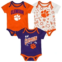 Newborn & Infant Outerstuff Clemson Tigers Three-Pack All Day Play Bodysuit Set