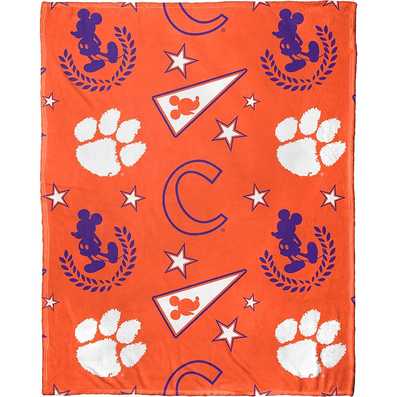 Ensemble coussin et jeté en soie Mickey Hugger Northwest x Disney Clemson Tigers
