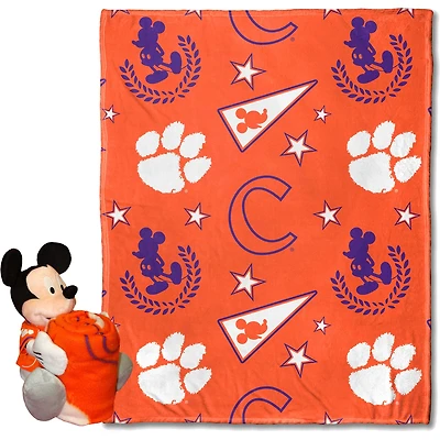 Ensemble coussin et jeté en soie Mickey Hugger Northwest x Disney Clemson Tigers
