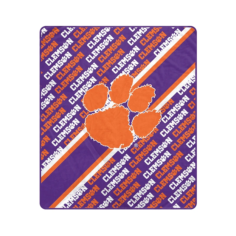 Couverture ultra douce Pegasus Clemson Tigers 60" x 70" (diagonale) avec logo et doublure