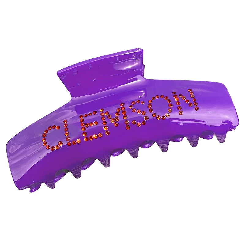 Purple Clemson Tigers Rhinestone Claw Hair Clip