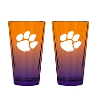 The Memory Company Clemson Tigers Two-Pack 16oz. Ombre Pint Glass Set