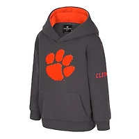 Sweat à capuche en polaire gros logo pour tout-petits Colosseum Charcoal Clemson Tigers