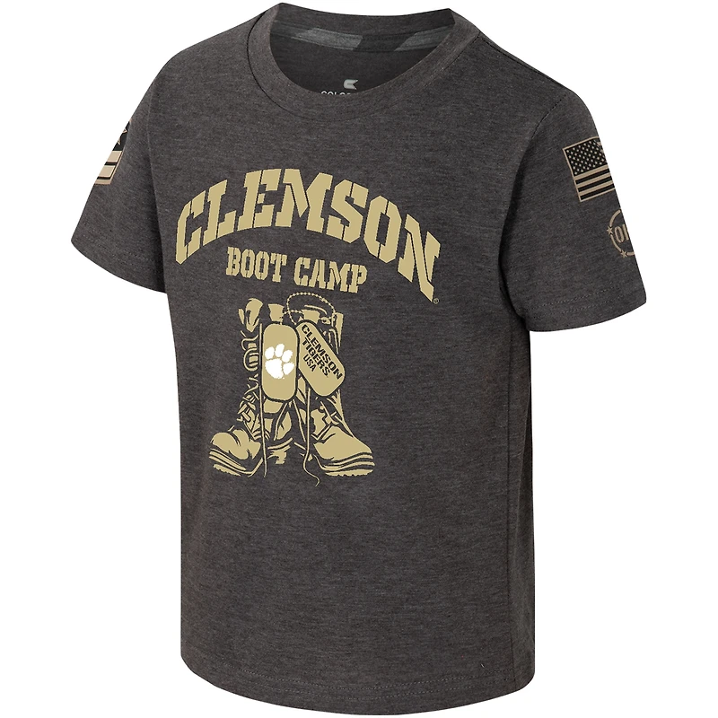 T-shirt pour tout-petit Colosseum Charcoal Clemson Tigers OHT Military Appreciation Boot Camp
