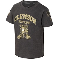T-shirt pour tout-petit Colosseum Charcoal Clemson Tigers OHT Military Appreciation Boot Camp