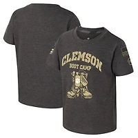 T-shirt pour tout-petit Colosseum Charcoal Clemson Tigers OHT Military Appreciation Boot Camp