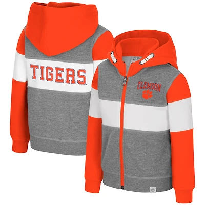 Toddler Colosseum Heather Gray Clemson Tigers Bert Full-Zip Hoodie
