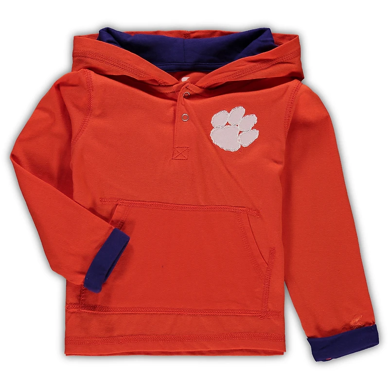 Ensemble sweat à capuche et pantalon de survêtement Colosseum orange/gris chiné Clemson Tigers Poppies pour tout-petits