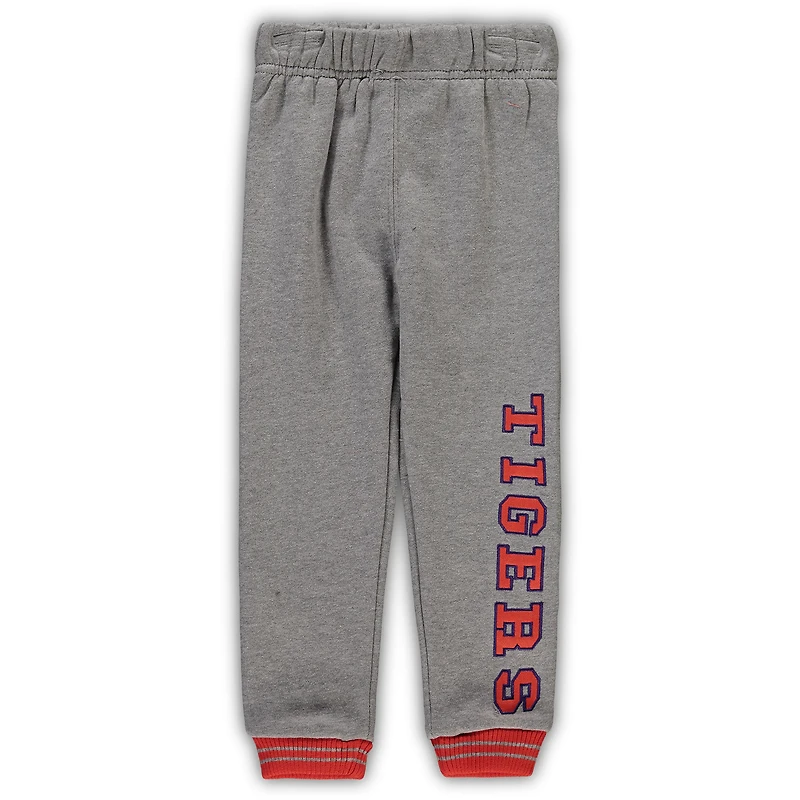 Ensemble de sweat à capuche et pantalons survêtement Clemson Tigers Poppies orange/gris chiné pour tout-petits