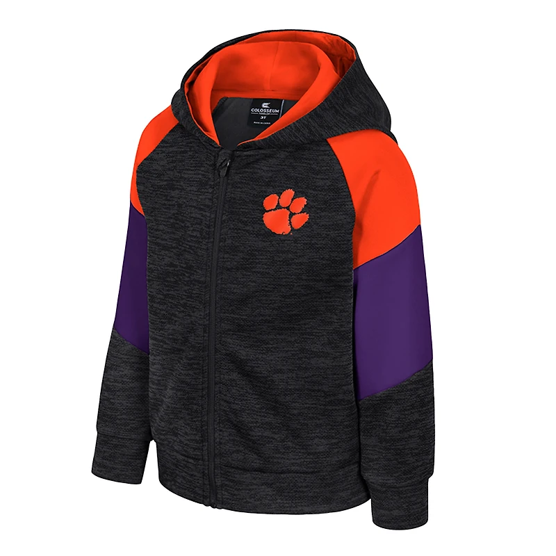 Sweat à capuche zippé orange Spirit Hollow pour tout-petits, motif Colosseum, des Tigers de Clemson
