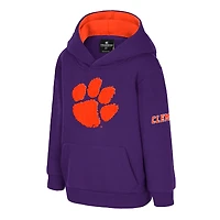 Sweat à capuche en polaire gros logo violet Colosseum pour tout-petits des Tigers de Clemson