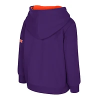 Sweat à capuche en polaire gros logo violet Colosseum pour tout-petits des Tigers de Clemson