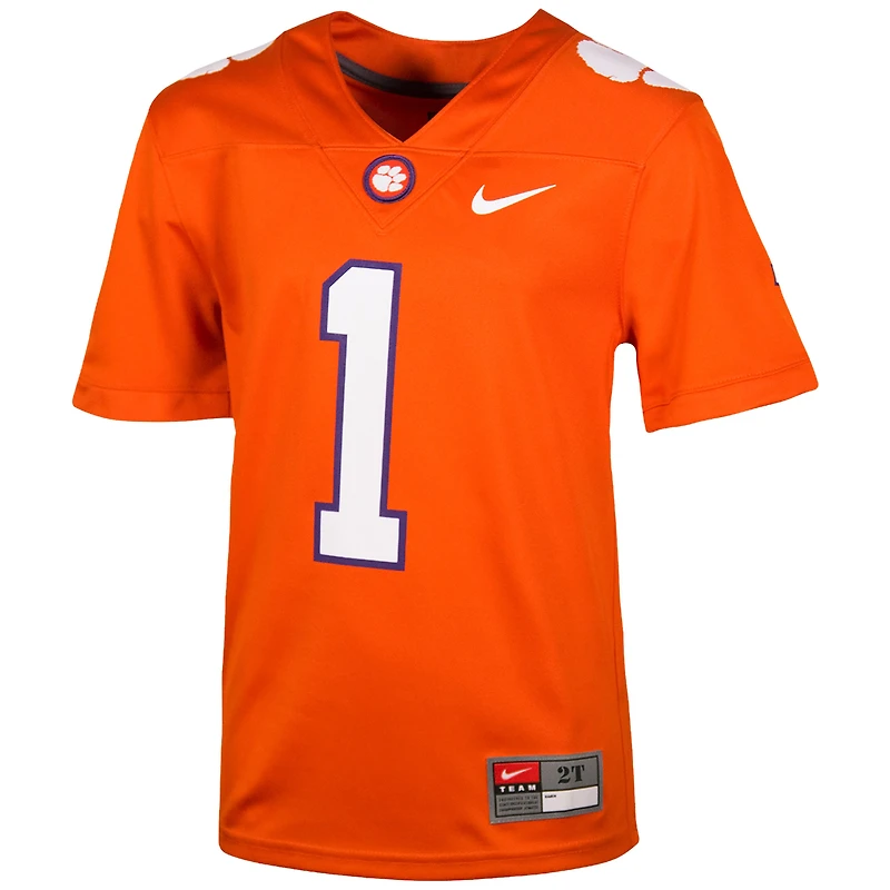 Toddler Nike #1 Orange Clemson Tigers Untouchable Football Jersey