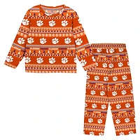 Toddler Outerstuff  Orange Clemson Tigers Ugly Sweater Pajama Set