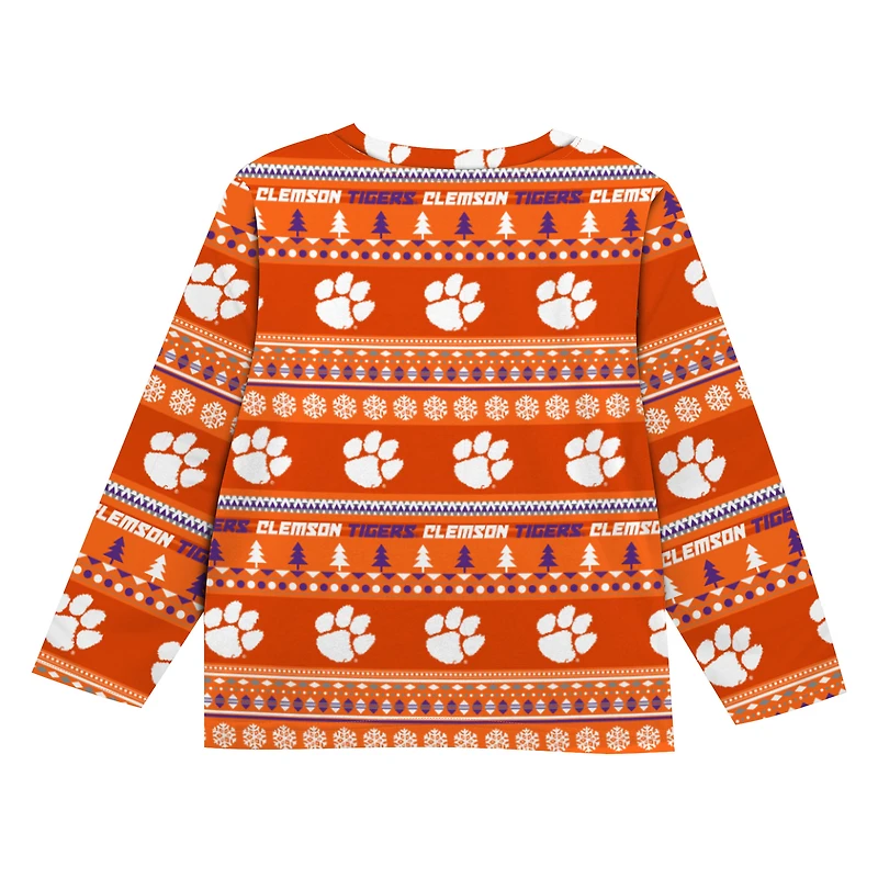 Toddler Outerstuff  Orange Clemson Tigers Ugly Sweater Pajama Set