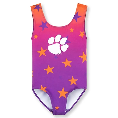 Justaucorps de danse ZooZatz violet pour tout-petits, motif tigres Clemson