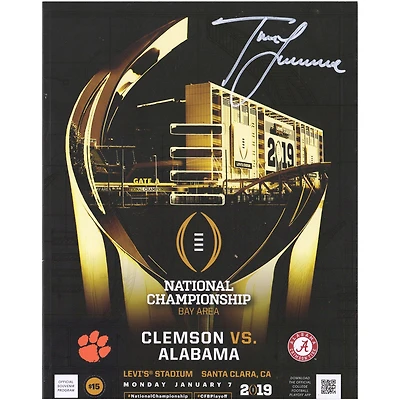 Programme du match de championnat national 2019 autographié par Trevor Lawrence des Clemson Tigers